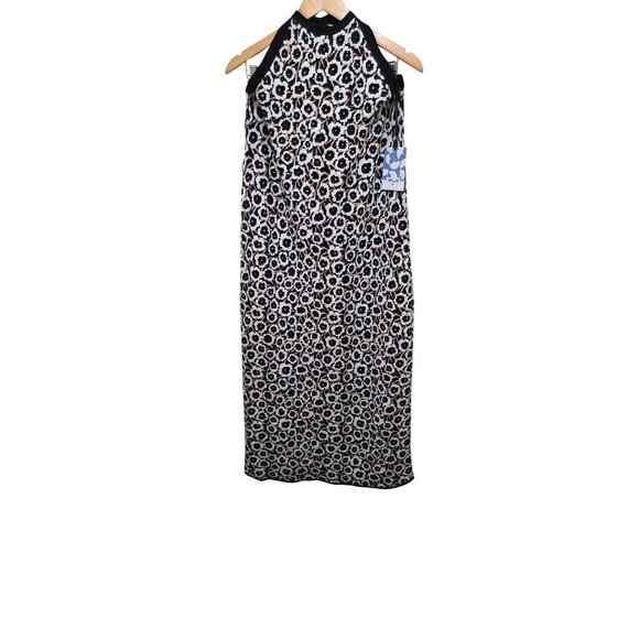 NWT Diane Von Furstenberg Women's Plus Size Black & White Animal Print Sleeveles - Picture 1 of 7
